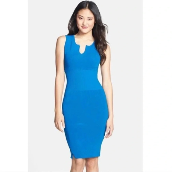 MLV Mayren Lee Viray Blue Knit Bodycon Dress Large - Picture 1 of 7